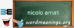 WordMeaning blackboard for nicolo amati